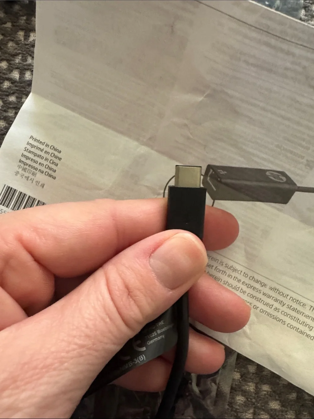 HP USB-C to RJ45 Adapter Cable in Black